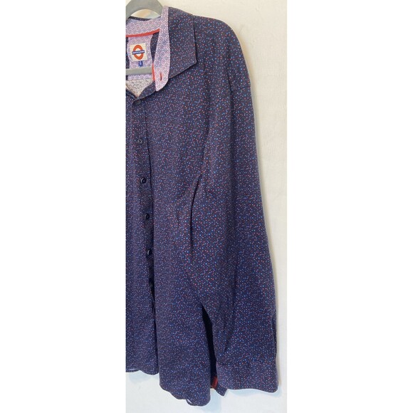 Jermyn & Bond Dark Purple Dress Shirt Button Up Speckle Print Sz 3XL 100% Cotton - Picture 3 of 8